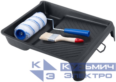 Набор малярный "Универсальный № 2" (ванночка 270х270мм+валик полиакрил 150мм+кисть 50мм) MOS 03051М