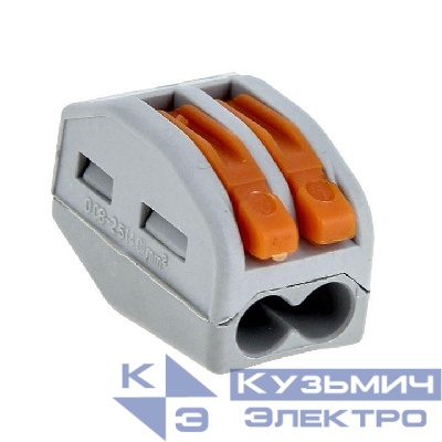 Клемма строительно-монтажная СМК 222-412 2-проводная 0.08-2.5кв.мм с рычагом (уп.100шт) PROxima EKF plc-smk-412