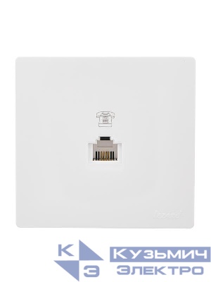 Розетка телефонная 1-м ОП LETO бел. LEZARD 752-0200-137