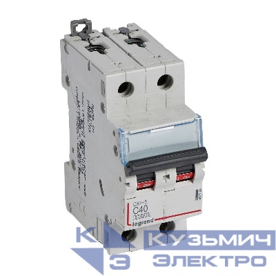 Выключатель автоматический модульный 2п C 40А 6кА DX3-E 6000 2мод. 230/400В Leg 407281