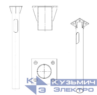 Деталь фундамента закладная ЗДФ-0.159-2.0(К240-180-4х25)-02 (для ОГК/ОКК-8/9/10;ОП3ф) Пересвет В00000210