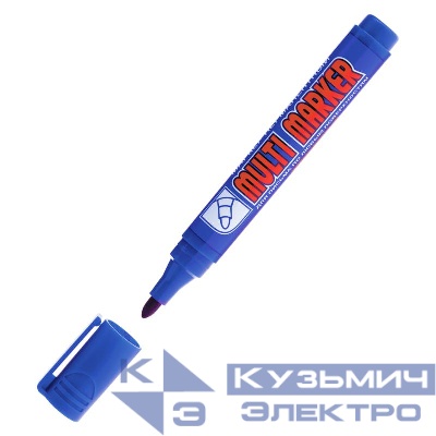 Маркер перманентный "Multi Marker" 3мм пулевидный син. Crown Б0048240