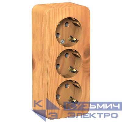 Розетка 3-м ОП Blanca 16А IP20 250В с заземл. без защ. шторок с изолир. пластиной ясень SE BLNRA010315