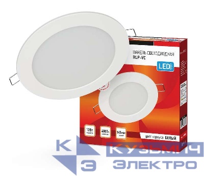 Светильник светодиодный RLP-VC 12Вт 4000К IP40 960лм 230В 145мм круглый встраив. панель бел. IN HOME 4690612023366
