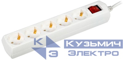 Удлинитель 5х5м с заземл. 10А IP20 У05В 2P+PE 250В 3х1 GENERICA WYP10-10-05-05-ZK-G