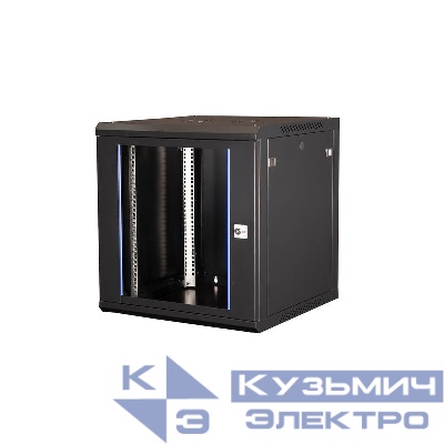 Шкаф телекоммуникационный настен. 19дюйм 12U 635х600х600мм дверь стекло черн. Datarex DR-633101