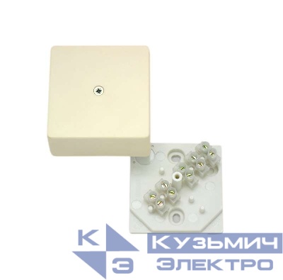 Коробка распределительная ОП 60х60х30мм с клемм. бел. HEGEL КРК2701