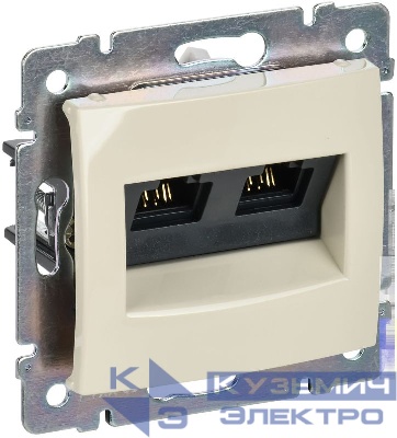 Розетка компьютерная 2-м СП Valena RJ45 кат.5E UTP на захватах механизм сл. кость IEK 774131