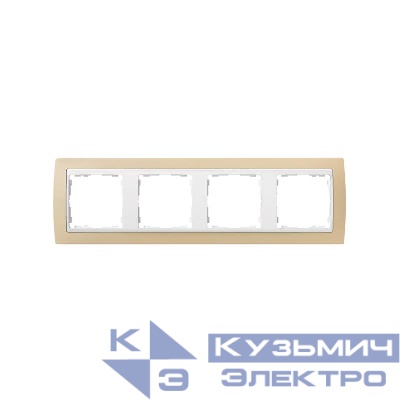 Рамка 4-м Simon82 пастель крем./бел. Simon 82641-31