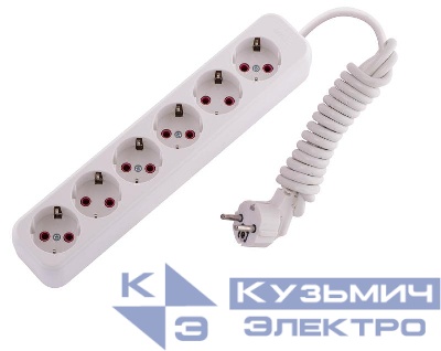 Удлинитель 6х2м с заземл. 16А IP20 Lila LEZARD 720-0602-601