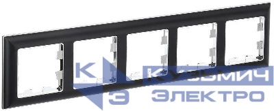 Рамка 5-м BRITE РУ-5-Бр хром/черн. IEK BR-M52-12-2-K23