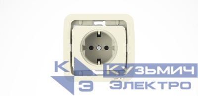 Розетка 1-м СП Mimoza 10А с заземл. без вставки крем. Makel 32008