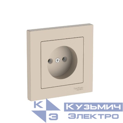 Розетка AtlasDesign 16А без заземл. быстрозажим. клем. в сборе песочн. SE ATN001240S