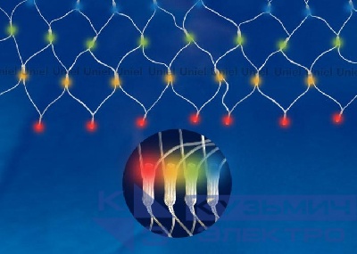 Сетка светодиодная ULD-N1815-180/DTA MULTI IP20 с контроллером 1.8х1.5м разноцветн. свет провод прозр. Uniel UL-00005488