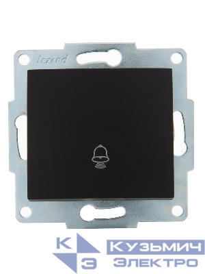 Механизм кнопки звонка 1-кл. 1п СП Karina 10А IP20 черн. бархат LEZARD 707-4288-103