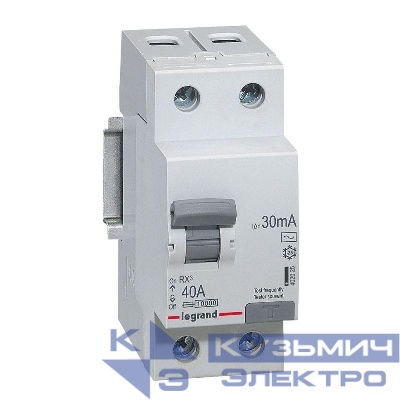 Выключатель дифференциального тока (УЗО) 2п 40А 30мА тип AC RX3 ИЭК Leg 402025