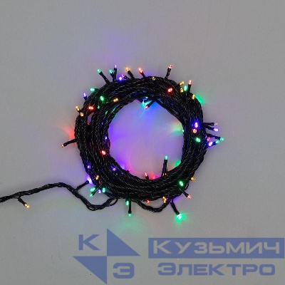 Гирлянда светодиодная управляемая"Нить" 10м 100LED мультиколор 10Вт 220-240В IP65 8 режимов провод ПВХ черн. (нужен контроллер 217-204) Neon-Night 303-139
