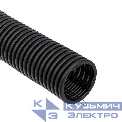 Труба гофрированная ПНД d32мм с протяжкой черн. (уп.25м) Rexant 28-0032-3
