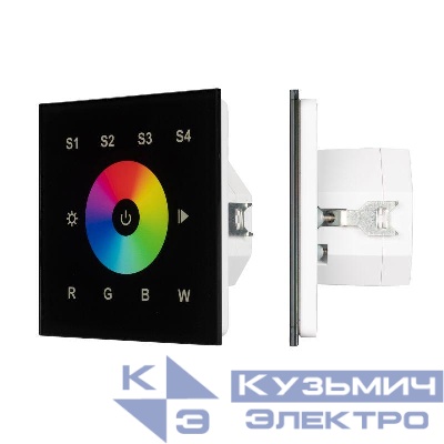 Панель сенсорная DALI-901-11-1G-4SC-RGBW-DT8-IN Black (BUS/230) (IВP20 пластик) INTELLIGENT ARLIGHT 037199