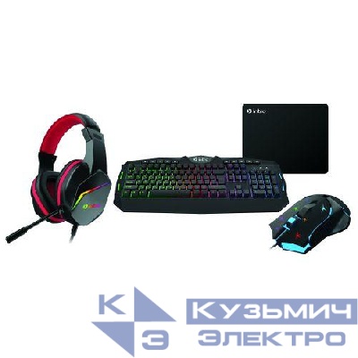 Комплект клавиатура и мышь GXZ990 игровой 1200-3600dpi + коврик + гарнитура черн. Intro Б0060195