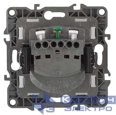Розетка 1-м СП Эра12 12-2102-01 16А IP20 16AX 250В 2P+E Schuko защ. шторки механизм бел. Эра Б0014687