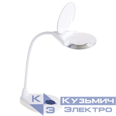Лупа настольная 3D+12D с подсветкой LED регулировка яркости EXPERT бел. Rexant 31-0560