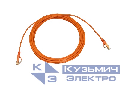 Патч-корд UTP4 cat.6, 5.0м, литой коннектор, LSZH, оранжевый, Netko CKC