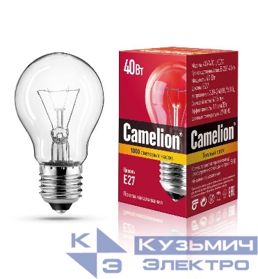 Лампа накаливания A CL 40Вт E27 220-240В Camelion 7276