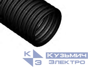 Труба гофрированная ПНД тяжелая d63мм с протяжкой черн. (уп.15м) Ruvinil 26311
