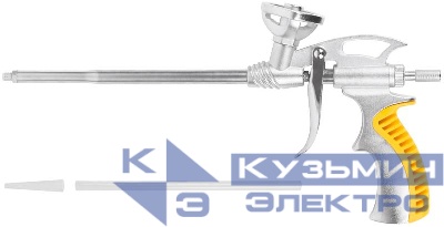 Пистолет для монтажной пены цельнометаллический прорезиненная ручка FIT 14284