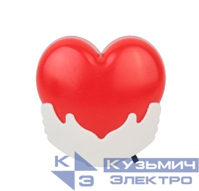 Светильник светодиодный NL-246 "Сердце" 220В ночник с выкл. красный Camelion 14266
