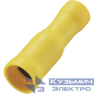 Разъем гнездовой FRD 5,5-195,  d=5мм, 4-6мм2, полностью изолированный, желтый, 100шт, NETKO Optima