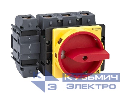 Выключатель-разъединитель 4п 125А IP20 с красн. рукоят. на дверцу 4 винтами с замком SE MSD125410R