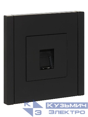 Розетка компьютерная RJ45 кат.5E FORTE&PIANO FP132 черн. IEK FP-K10-1-K02