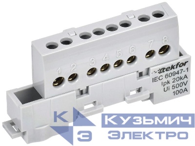 Шина L "фаза" изол. на универс. держ. 6х9-8-Ср TEKFOR IEK TF-NN10-08-KL-K03