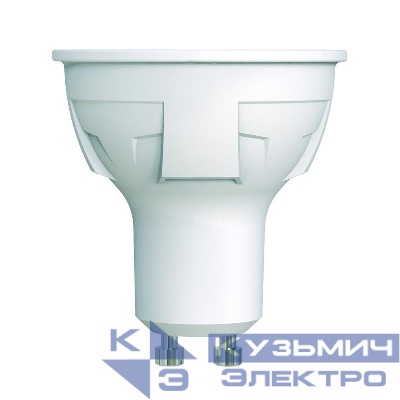 Лампа светодиодная LED-JCDR 6W/WW/GU10/FR/DIM PLP01WH Яркая JCDR 6Вт матовая 3000К тепл. бел. GU10 диммир. (упак. картон) Uniel UL-00003990