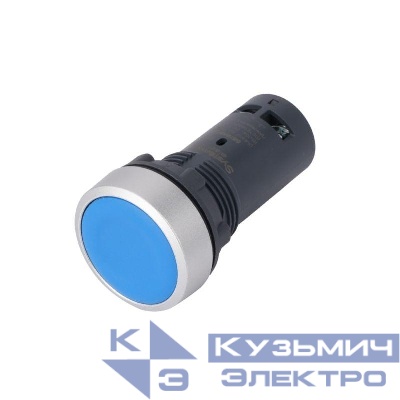 Кнопка моноблочная SB7 22мм с возвратом металл 1НО+1НЗ IP65 син. SE SB7EA65