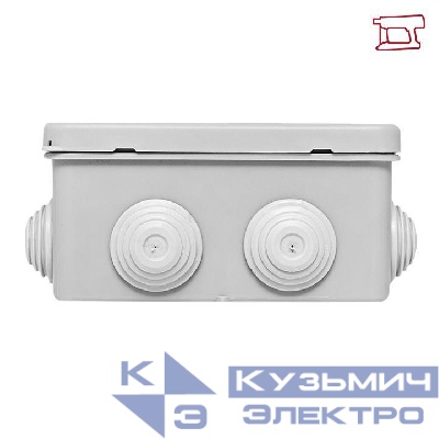 Коробка распределительная КМР-030-014 100х100х50 IP55 с крышкой для прямого монтажа 10 мембранных вводов сер. розн. стикер EKF plc-kmr-030-014-r