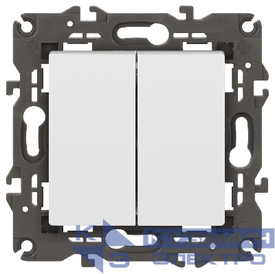 Переключатель 2-кл. СП Elegance 14-1106-01 10А IP20 250В 10AX механизм бел. Эра Б0034243