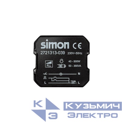 Механизм регулирующего модуля (лампы накал. галоген. - 40-500Вт/ галоген. с электромагнит. трансформатором - 50-350Вт) Simon27 2721313-039