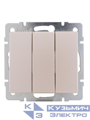 Выключатель 3-кл. СП Rain IP20 механизм жемчуж./бел. перламутр. LEZARD 703-3088-109