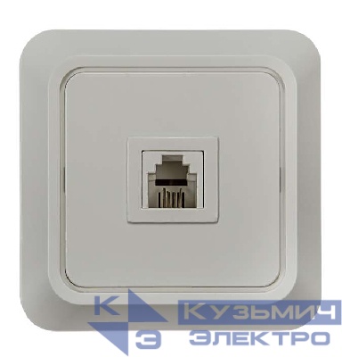 Розетка телефонная 1-м СП Bolleto 7034 16А IP20 бел. ASD / IN HOME 4690612000398