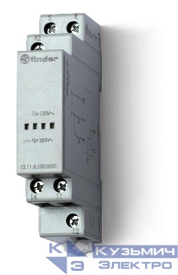 Реле модульное электронное вызывное со сбросом 1CO 12А 230В AC 17.5мм IP20 FINDER 131182300000
