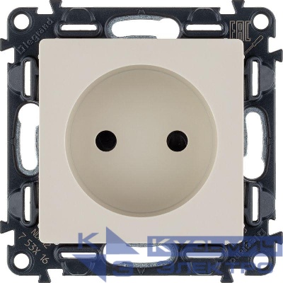 Розетка 1-м СП Valena Life 16А IP20 250В 2P защ. шторки безвинтов. клеммы с лицев. панелью механизм сл. кость Leg 753516