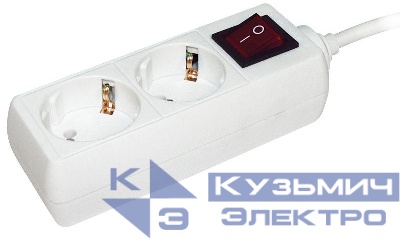 Удлинитель 2х3м с заземл. 16А IP20 У02К 2P+PE 250В 3х1 с выкл. IEK WYP10-16-02-03-ZK-N