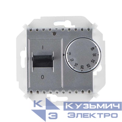 Механизм регулятора для теплого пола с зондом 16А 230В 3600Вт 5-40град IP20 Simon15 алюм. 1591775-033