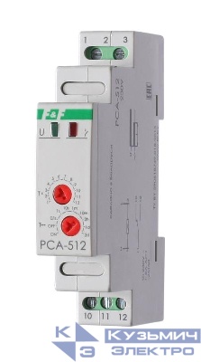 Реле времени PCA-512 8А 230В 1 перекл. IP20 задержка выключ. монтаж на DIN-рейке F&F EA02.001.001