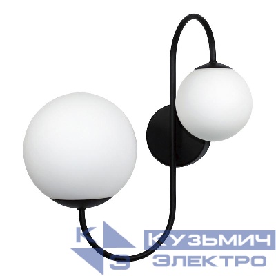 Светильник "Тефия" 521 (Плафон 8728; 8730) НББ 01-2х40-101 (ИМ) настенный черн. Элетех 1005405127