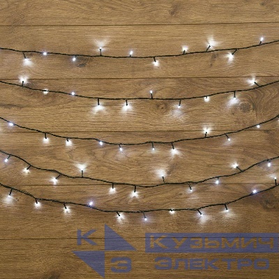 Гирлянда светодиодная "Твинкл Лайт" 20м 160LED бел. 10Вт 220-240В IP20 с контроллером 8 режимов провод ПВХ темн. зел. Neon-Night 303-115