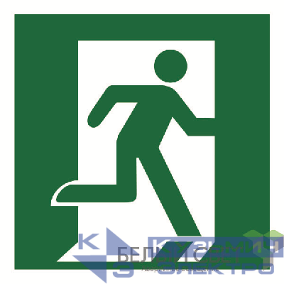 Знак безопасности NPU-2424.E01-02 "Выход здесь (прав.)" Белый свет a7680